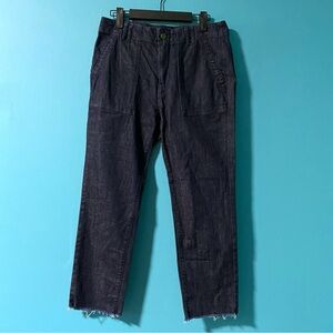 Anthropologie Pilcro 27 Dark Denim Raw Hem Cropped Straight Leg Pants